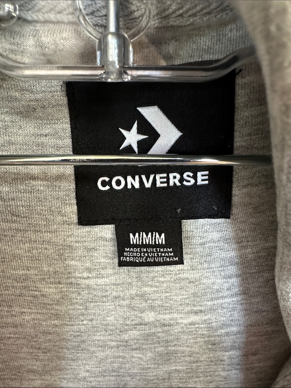 NWT Converse Heather Gray Zip-Up Sweatshirt Jacket Medium - Picture 2 of 7
